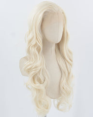 Platinum Blonde Wavy Synthetic Lace Front Wig WW901