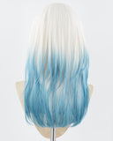 White Ombre Blue Synthetic Wig HW508