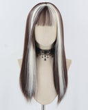 White Blonde Brown Synthetic Wig HW714