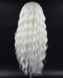 White Long Curly Synthetic Lace Front Wig WW392