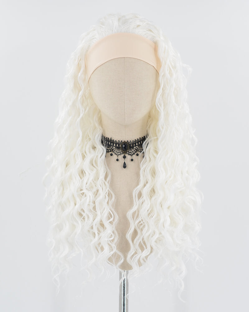 White Curly Synthetic Wig HW478