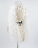 White Curly Synthetic Wig HW371