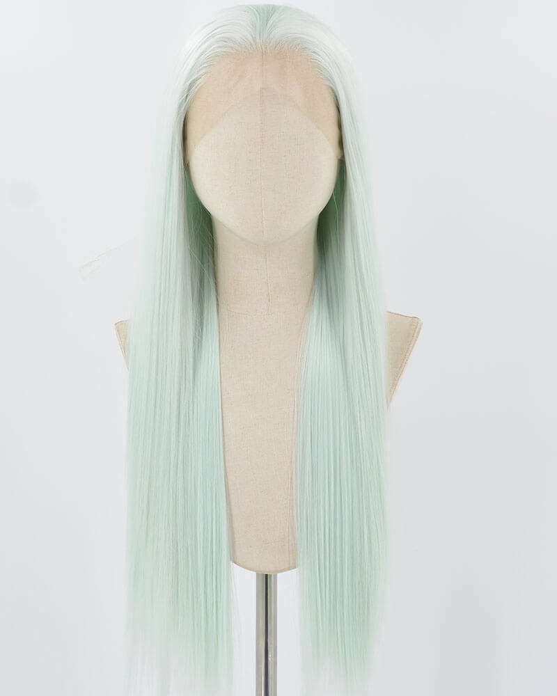 White Green Synthetic Lace Front Wig WW1036
