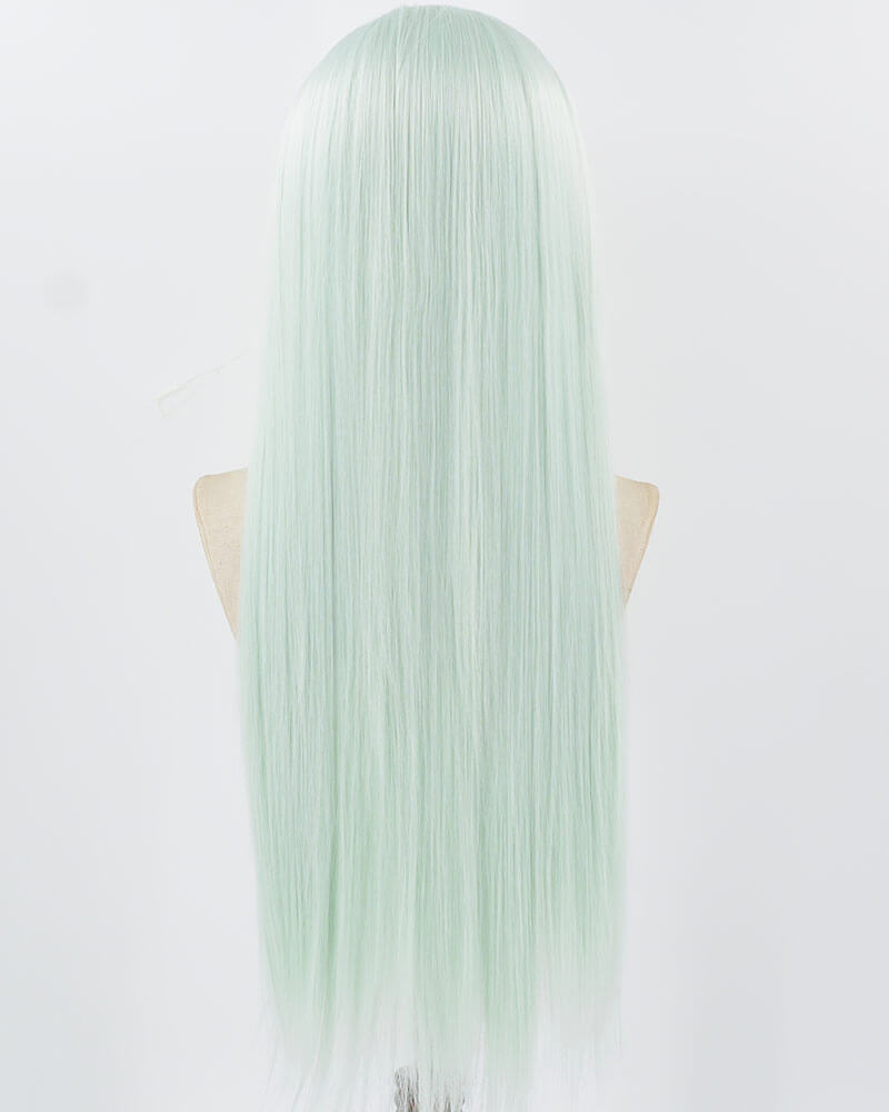 White Green Synthetic Lace Front Wig WW1036
