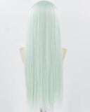 White Green Synthetic Lace Front Wig WW1036