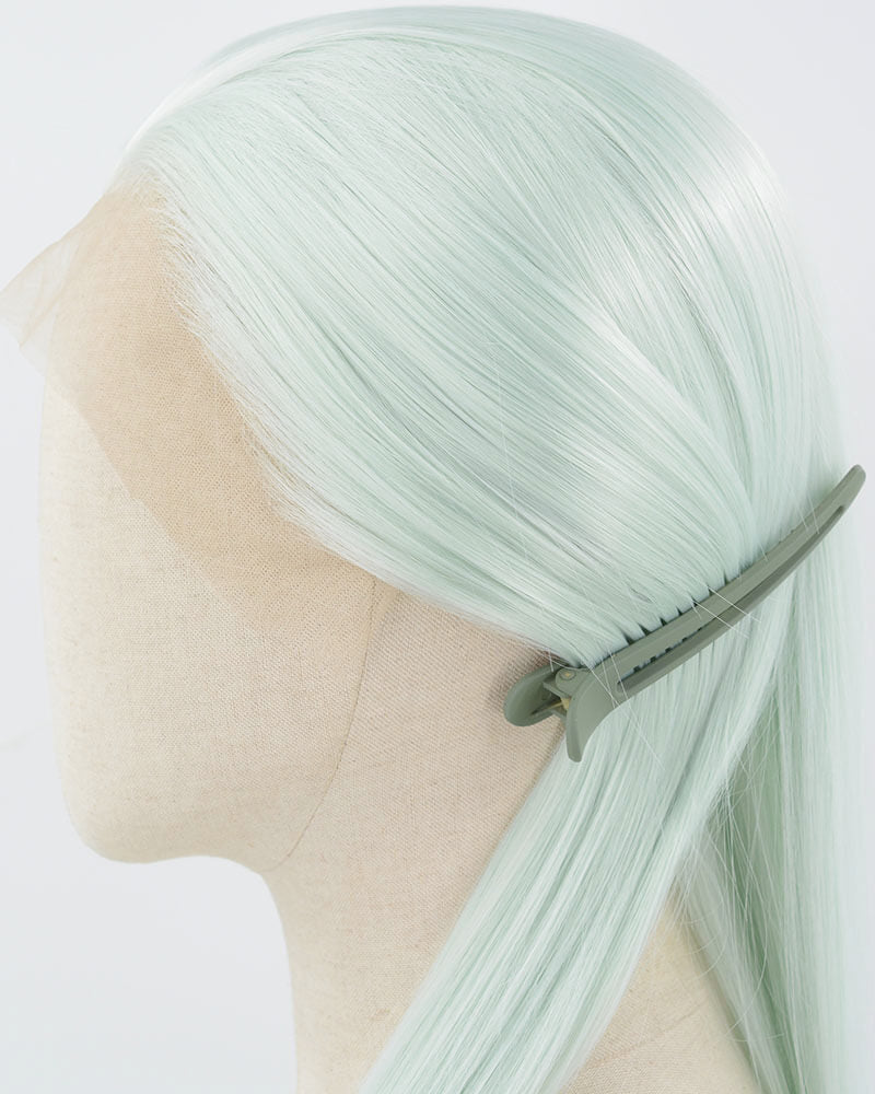 White Green Synthetic Lace Front Wig WW1036