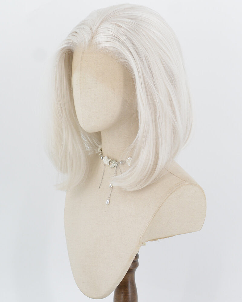 White Grey Bob Synthetic Lace Front Wig WW663