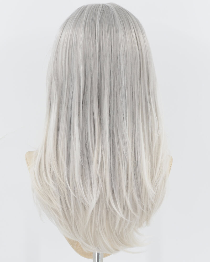 White Grey T Part Synthetic Lace Front Wig WW757
