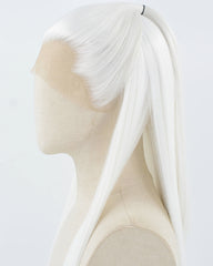 White Straight Synthetic Lace Front Men's Wig MW055
