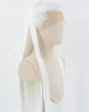 White Straight Synthetic Lace Front Men's Wig MW055