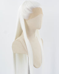White Straight Synthetic Lace Front Men's Wig MW055