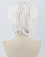 White Short Synthetic Lace Front Men's Wig MW005