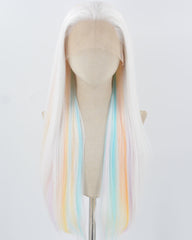 White Colorful Synthetic Lace Front Wig WW850