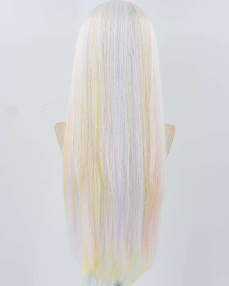 White Colorful Synthetic Lace Front Wig WW850