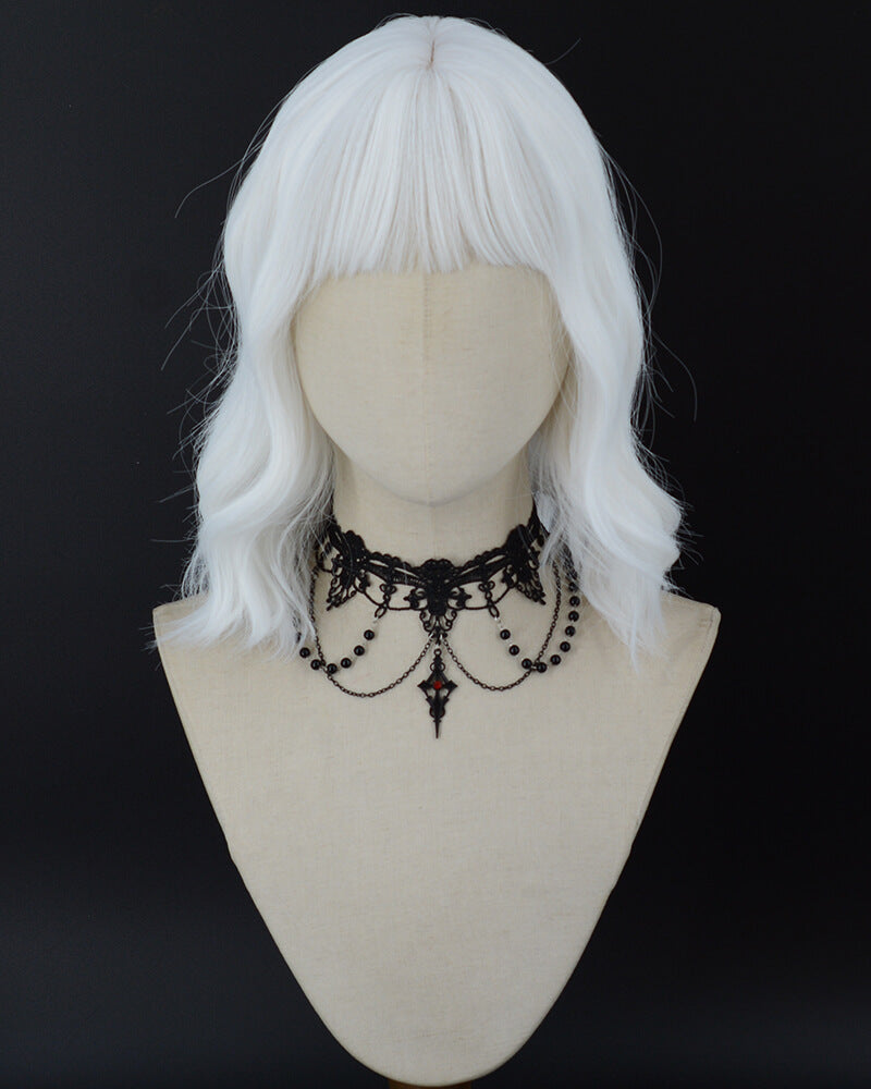 White Curly Short Synthetic Wig HW893