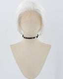 White Short Synthetic Lace Front Men's Wig MW005