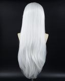 30Inch Long White Straight Synthetic Lace Front Wig WW554
