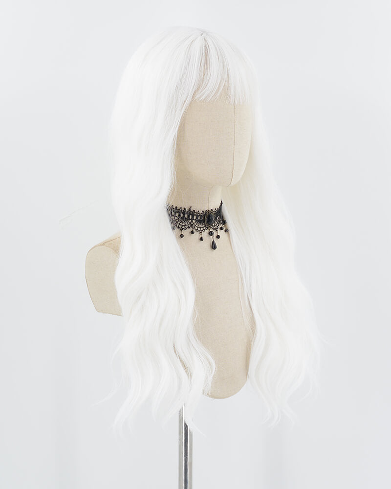 White Curly Synthetic Wig HW470