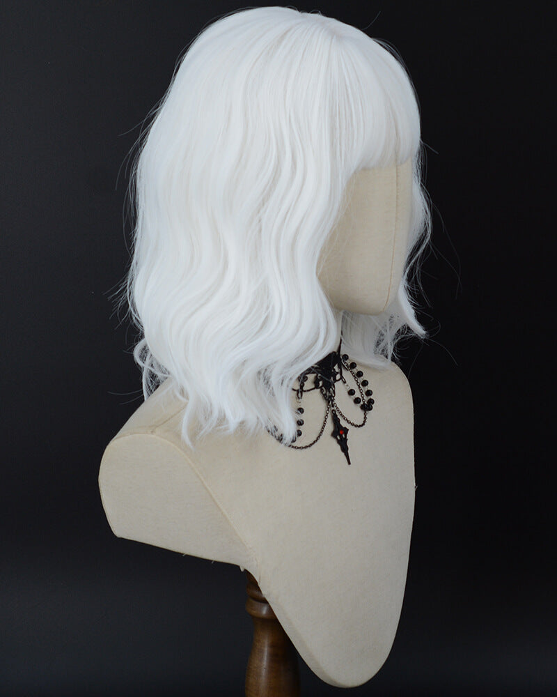White Curly Short Synthetic Wig HW893