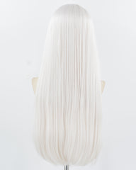28Inch White Long Straight Synthetic Wig HW742