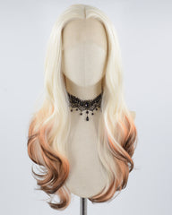 White Blonde Ombre Brown Synthetic Lace Front Wig WW627