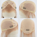 13*4 Highlights Blonde White Synthetic Lace Front Wig WW614