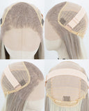 Mixed Grey Blonde Ombre Synthetic Lace Front Wig WW1066