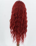 Wine Red Long Curly Synthetic Lace Front Wig WW588