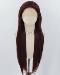 Dark Wine Red Synthetic Lace Front Wig WW974