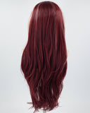 Wine Red Skunk Stripe Blonde Synthetic Lace Front Wig WW676