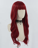 Wine Red Long Wavy Synthetic Wig HW610