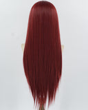 Wine Red Straight Synthetic Lace Front Wig WW1040