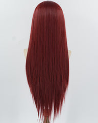 Wine Red Straight Synthetic Lace Front Wig WW1040