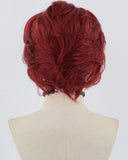 Wine Red Short Synthetic Lace Front Wig MW034