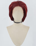 Wine Red Short Synthetic Lace Front Wig MW017