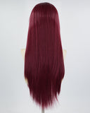 Wine Red Skunk Stripe Blonde Synthetic Lace Front Wig WW636