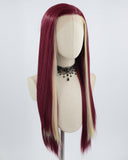 Wine Red Skunk Stripe Blonde Synthetic Lace Front Wig WW636