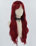 Wine Red Wavy Synthetic Wig HW608