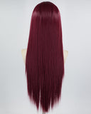 13*4 Wine Red Straight Synthetic Lace Front Wigs WW638