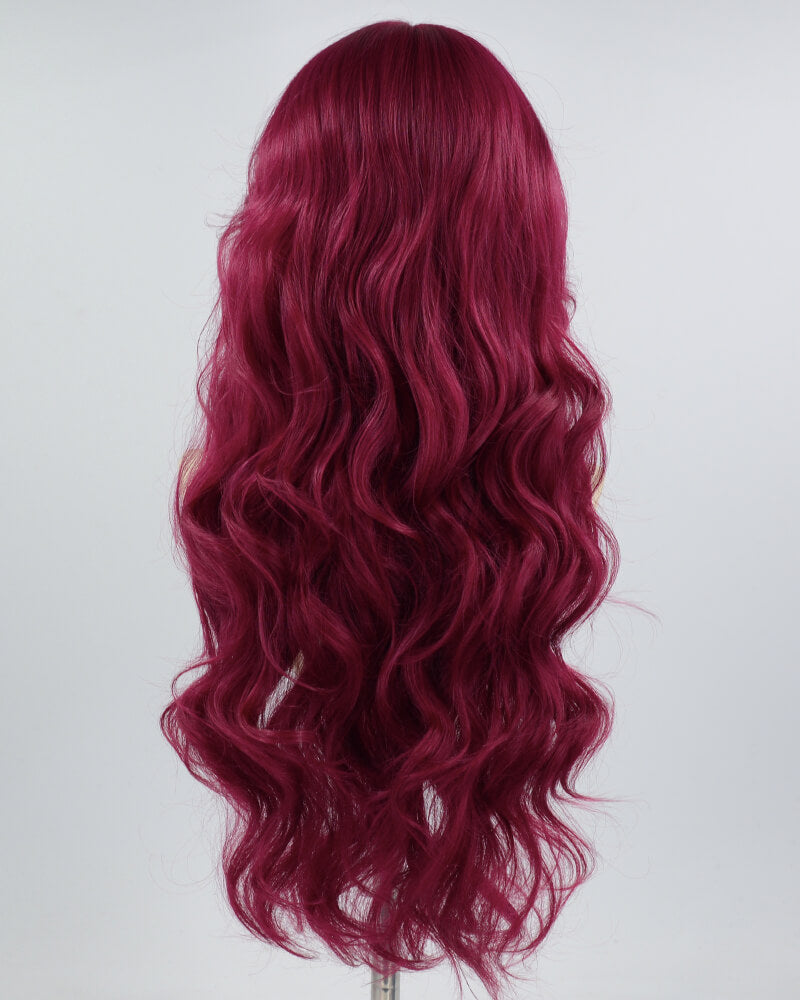 Wine Red Synthetic Lace Front Wig WW655