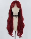 Wine Red Wavy Synthetic Wig HW608