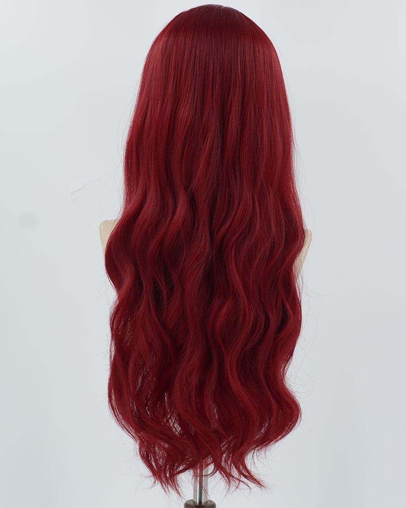 Wine Red Wavy Synthetic Wig HW608