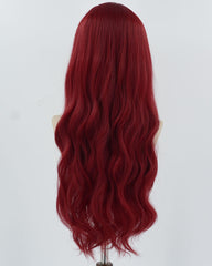 Wine Red Wavy Synthetic Wig HW608