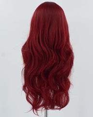 Wine Red Long Wavy Synthetic Wig HW610