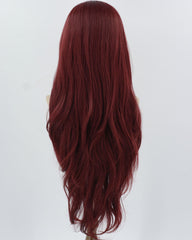 Blonde Skunk Stripe Wine Red Synthetic Lace Front Wig WW882