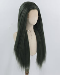 Dark Green Yaki Synthetic Lace Front Wig WW979