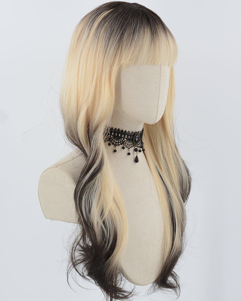 Black Ombre Blonde Synthetic Wig HW634