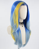 Yellow Blue Ombre Synthetic Lace Front Wig WW692