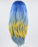 Yellow Blue Ombre Synthetic Lace Front Wig WW692