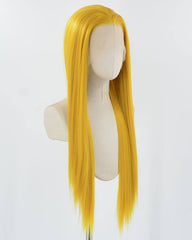 Golden Yellow Synthetic Lace Front Wig WW860